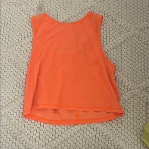 Neon orangee Lululemon cropped tank top